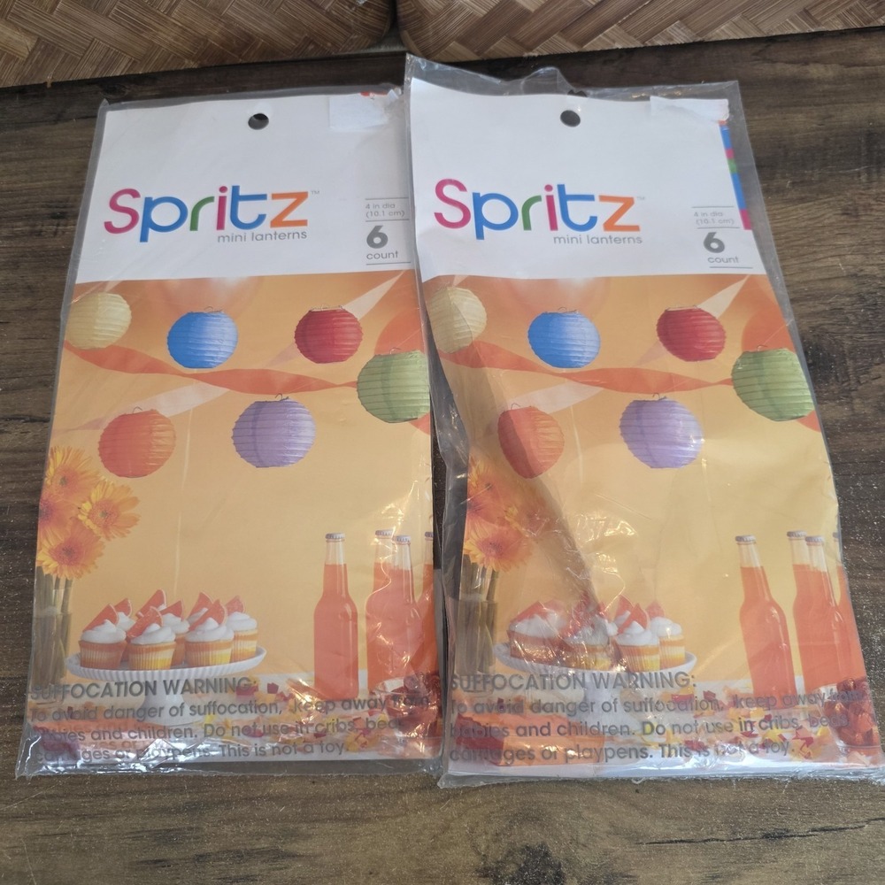 SPRITZ Mini Lanterns 6 Count 4" Diameter‎ Party Decor Birthday Hanging Lot of 2